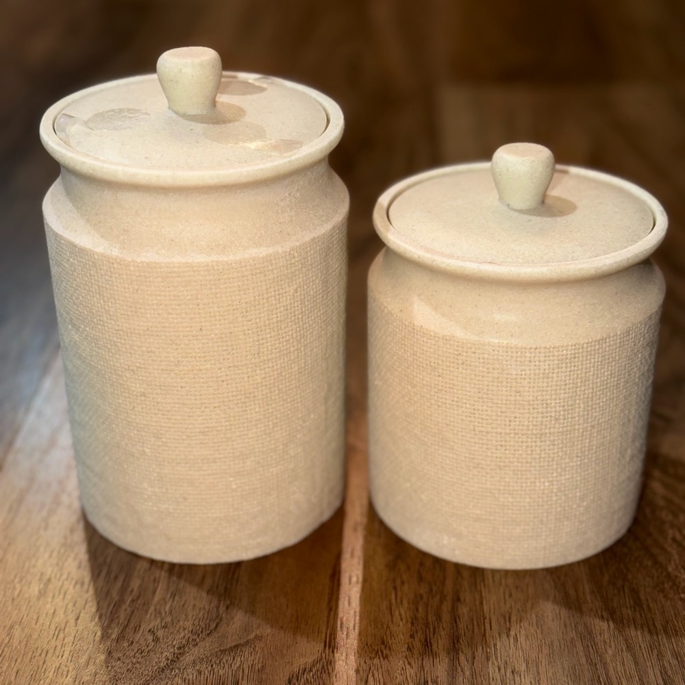 NWT Hearth & Hand with Magnolia Cream Resin Canister Set